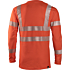 4428 White-red safety t-shirt, long sleeve