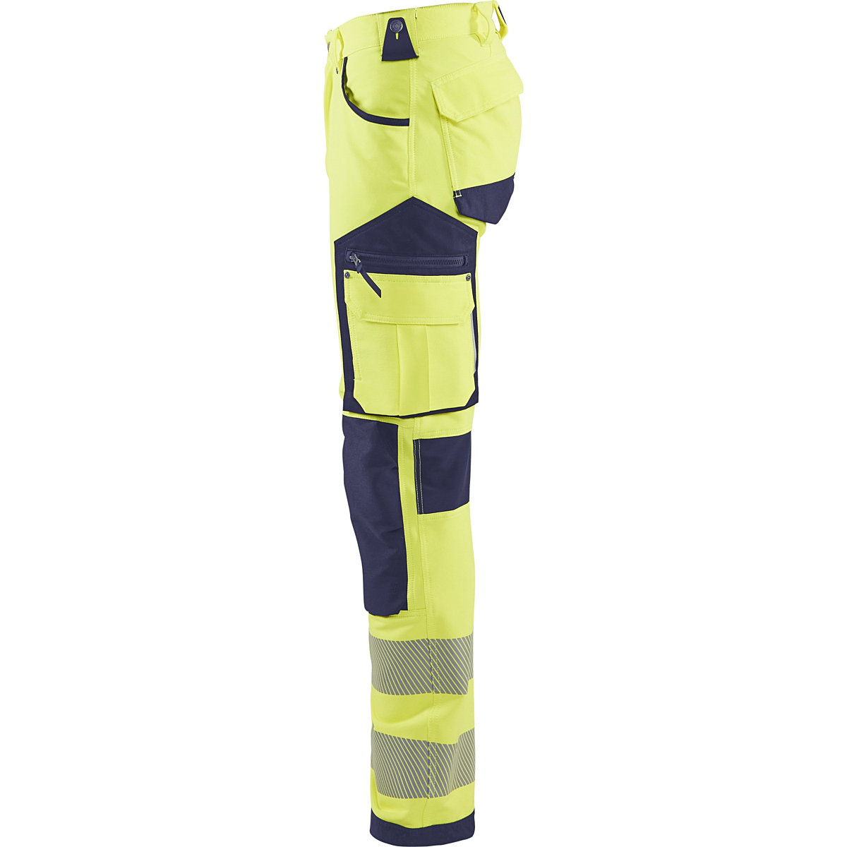 Spodnie Hi-Vis, rozciągliwe w 4 kierunkach, bez kieszeni na gwoździe