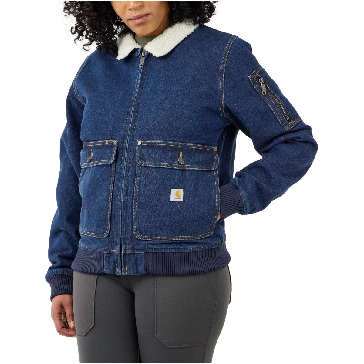 Kurtka z denimu Rugged Flex® relaxed fit z podszewką z materiału Sherpa